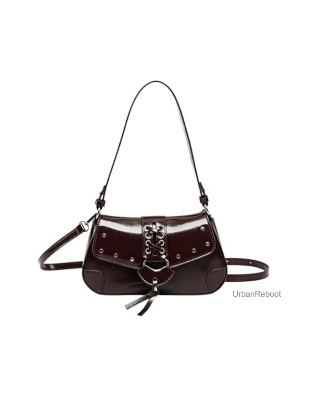 Woven Faux Leather Shoulder Bag Y2K Sling Tote Clutch Purse Underarm Handbag